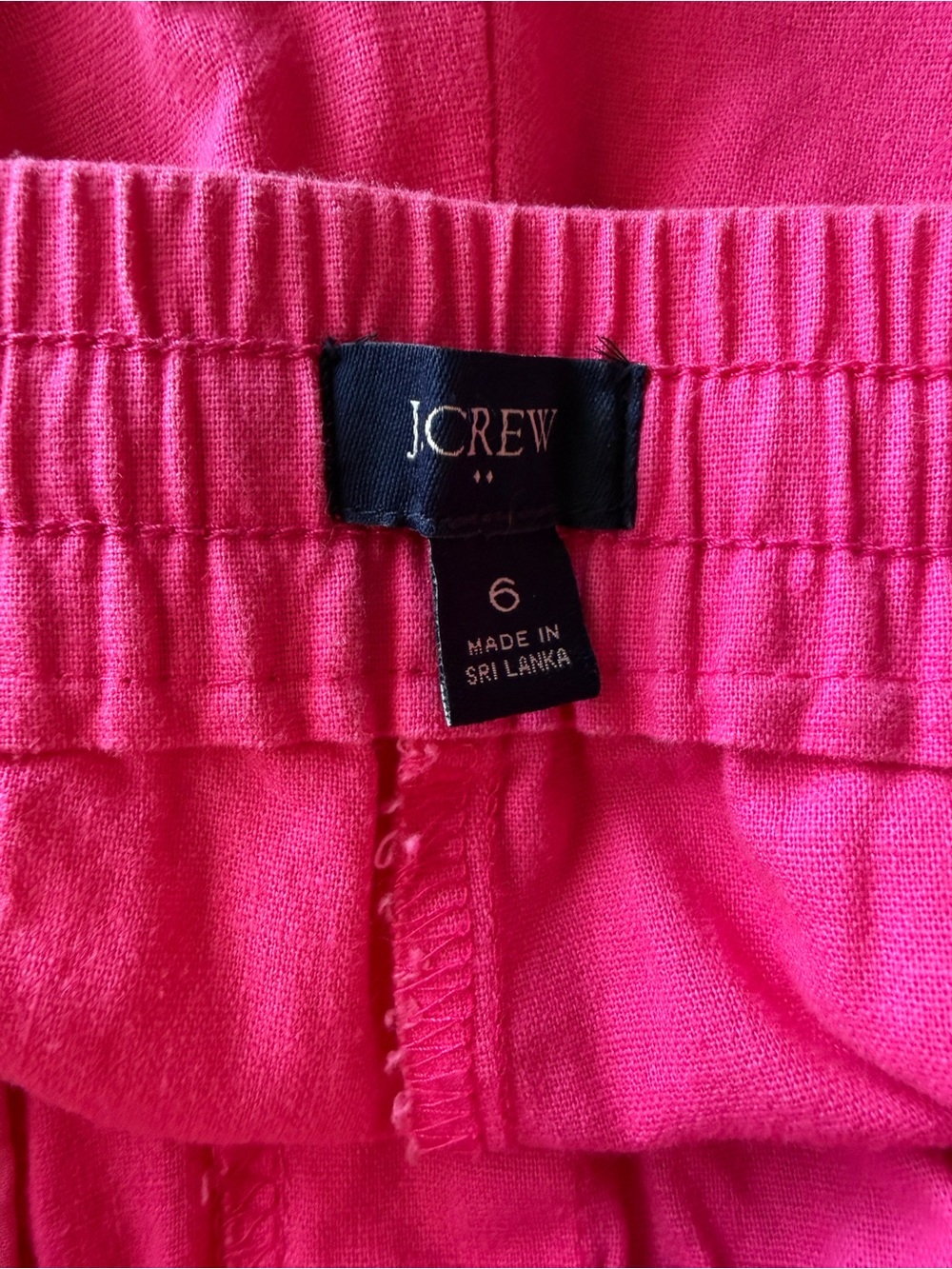 J.Crew Linen Blend Pink Drawstring Ankle Pants Women’s Size 6 - Picture 5 of 7